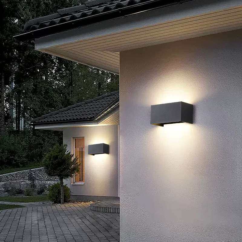 现代简约led户外壁灯四叶子方形双头庭院外墙灯装饰照明灯具