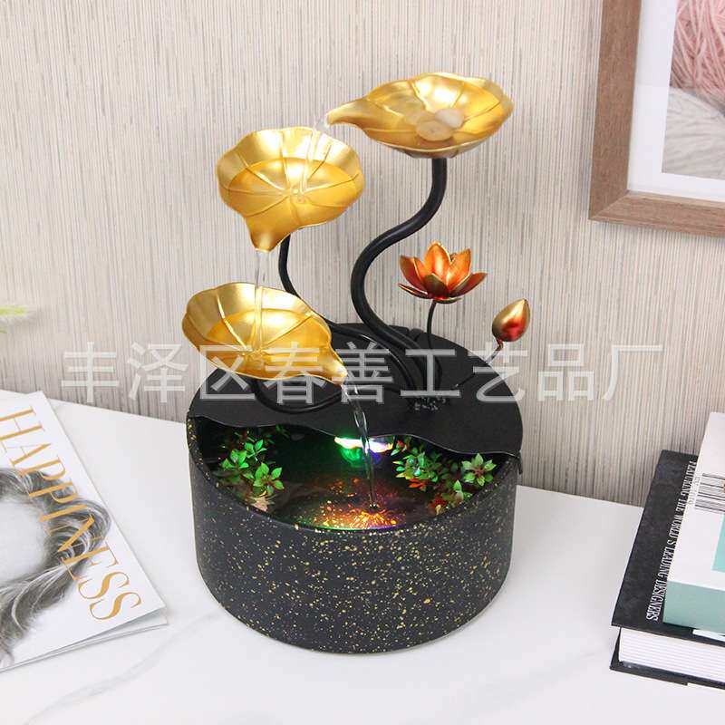 简约流水摆件客厅卧室玄关电视柜书桌创意摆件招财流水摆件工艺品