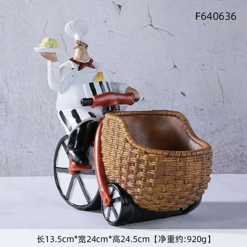 厨师树脂红酒架工艺品西餐厅家居装饰品摆件厨房水果摆设酒柜橱窗
