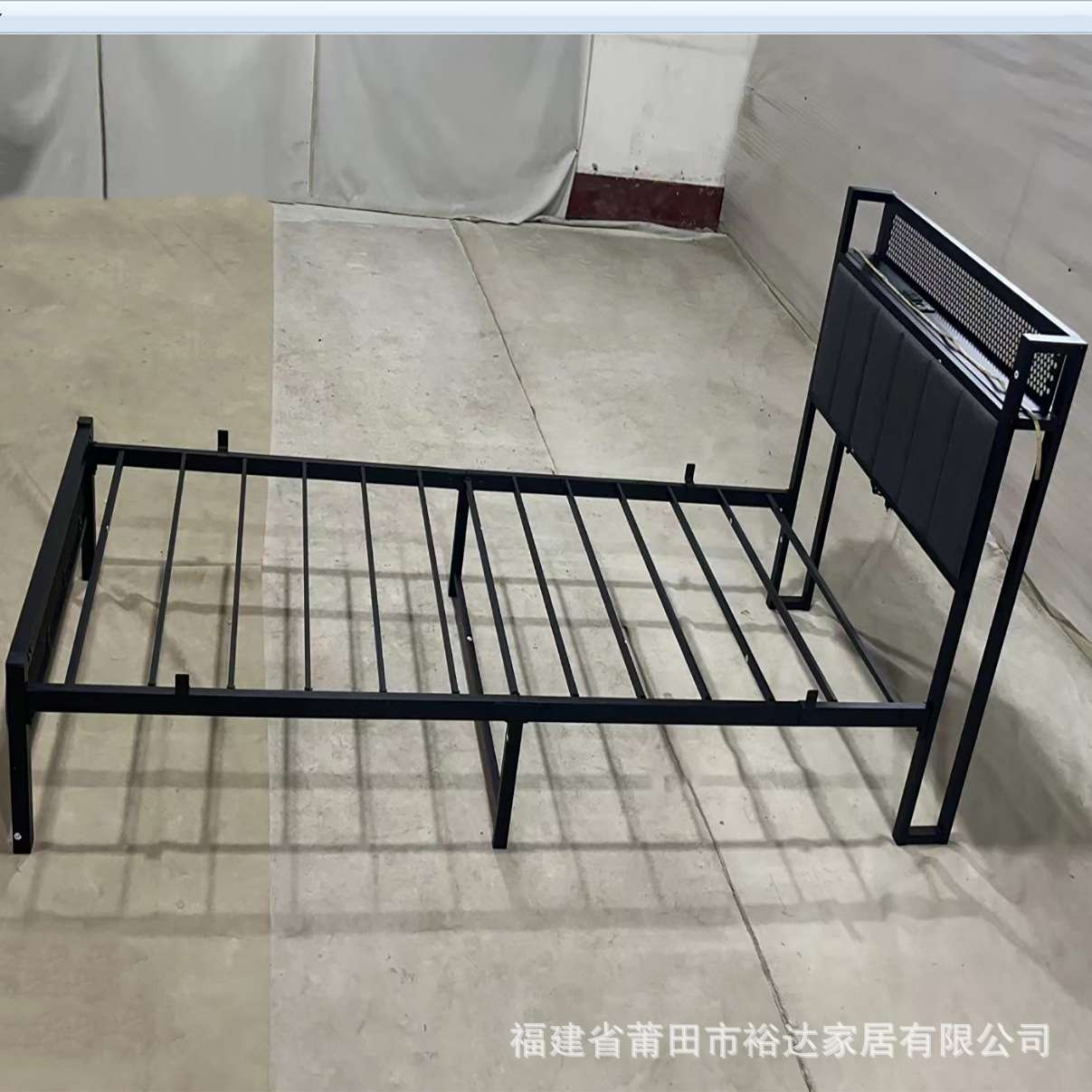 跨境双人床单人床铁艺床钢木铁架床加粗加厚铁床现代简约床宿舍床