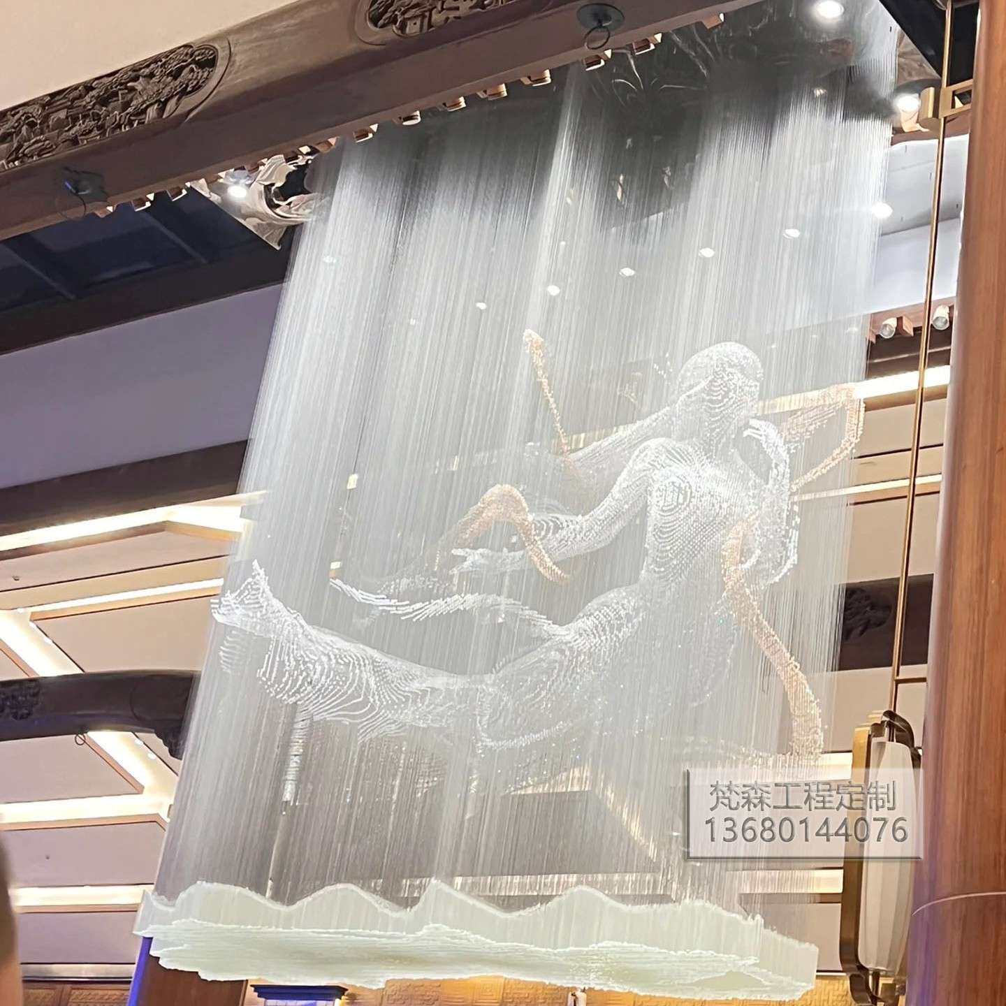 房子水晶吊灯logo造型灯美人鱼飞马海豚灯酒店大堂灯宴会展厅灯具