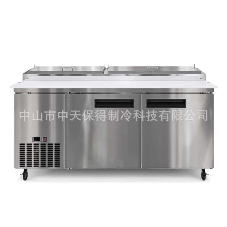 商用风冷沙拉柜商用披萨撒料台工作台比萨操作台冷藏柜保鲜柜冰箱