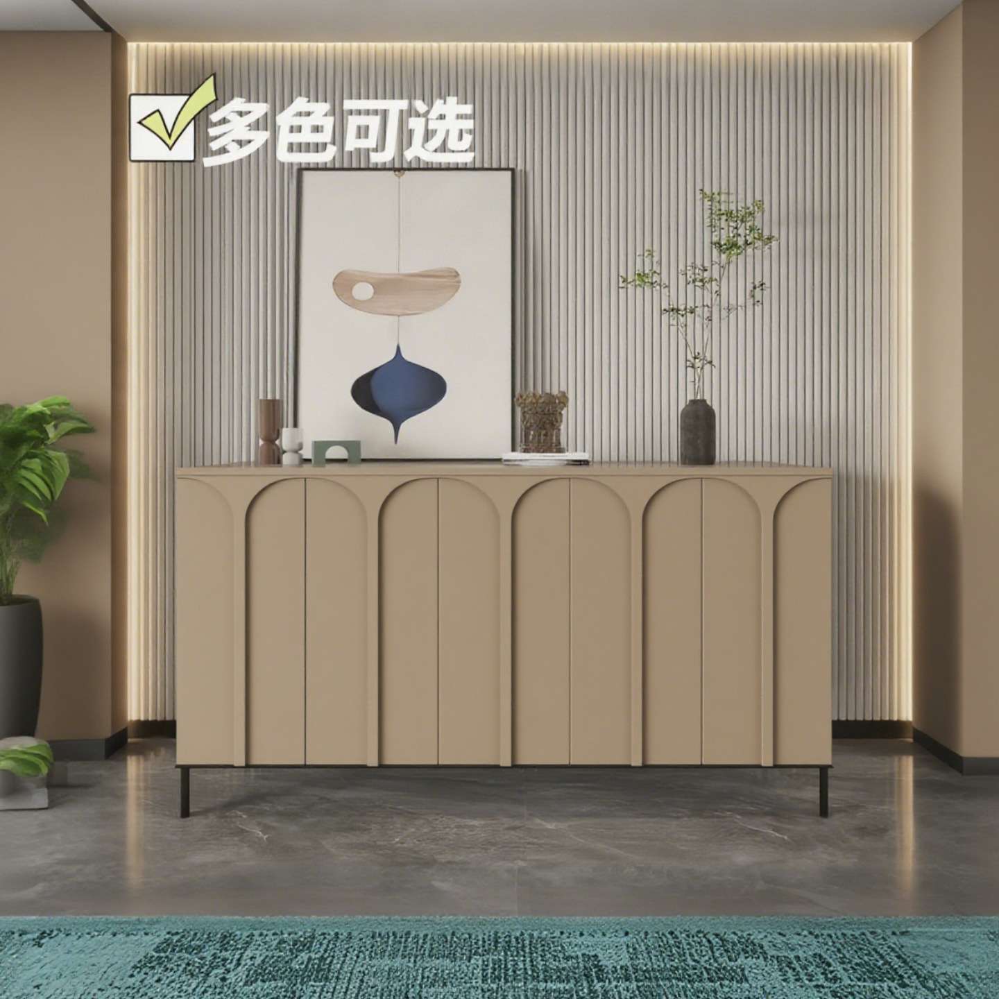 意式烤漆餐边柜实木入户玄关茶水柜创意艺术碗柜多功能收纳储物柜