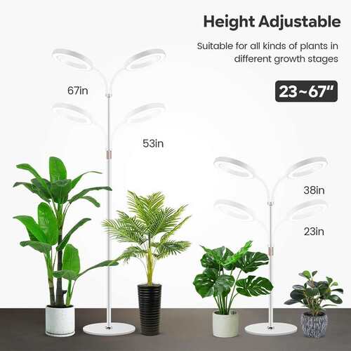 跨境led天使环伸缩落地植物补光灯室内全光谱多肉绿植生长补光灯