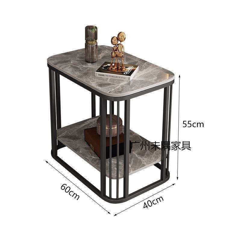 简约意式轻奢简轻几边岩板沙发家用阳台客厅茶几现代小方桌边柜