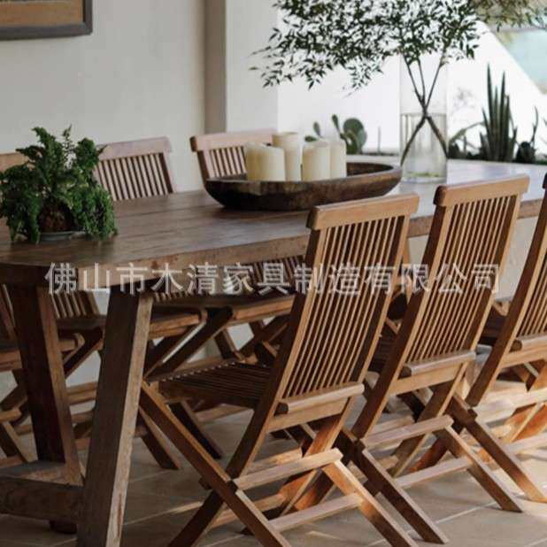 复古阳台实木折叠椅经典庭院休闲椅户外度假酒店可折叠餐椅全实木