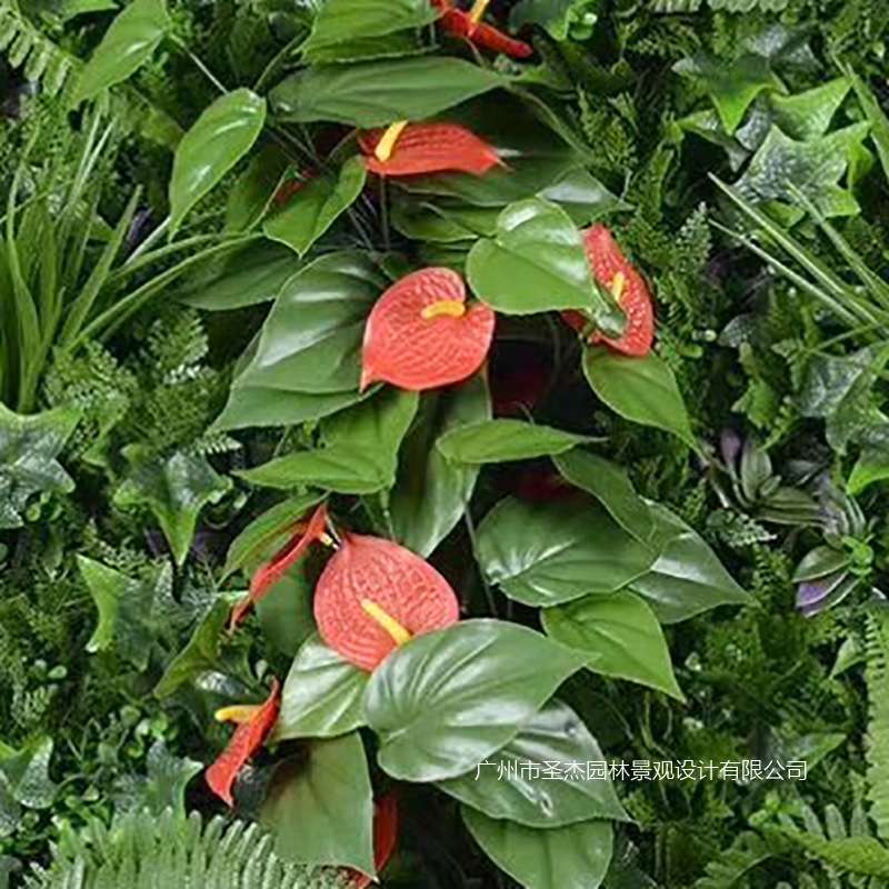 广州仿真植物墙 室内外墙体绿化仿真阻燃绿植墙装饰 绿色假植物墙