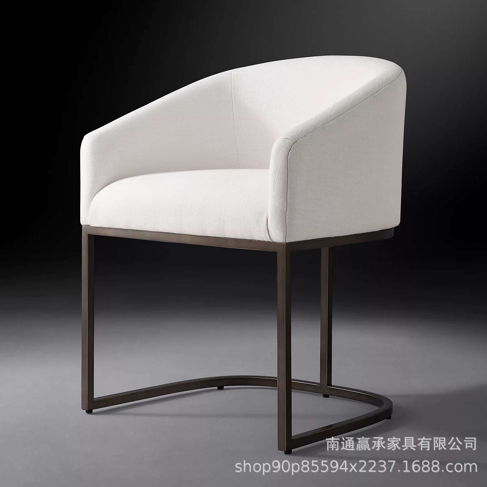 法式乡村复古实皮艺餐椅意式现代简约轻奢不锈钢金属艺术布艺吧椅