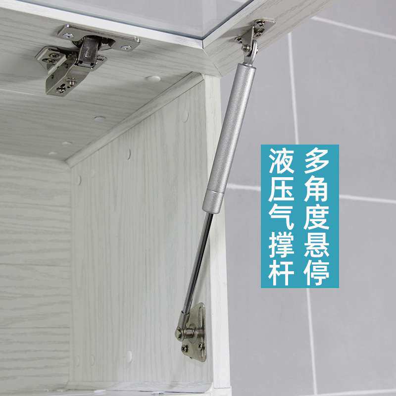 防水太空铝上翻玻璃门吊柜浴室卫生间墙上储物柜客厅壁挂墙柜定