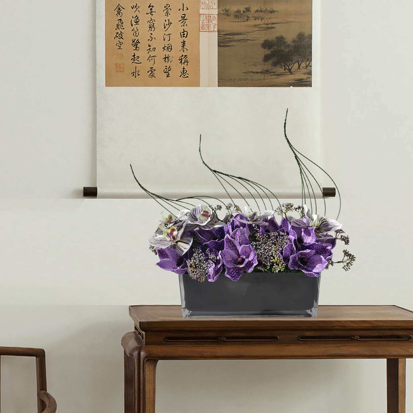 仿真花艺绿植售楼处样板房酒店现代轻奢茶几高端餐桌花洗漱台摆件