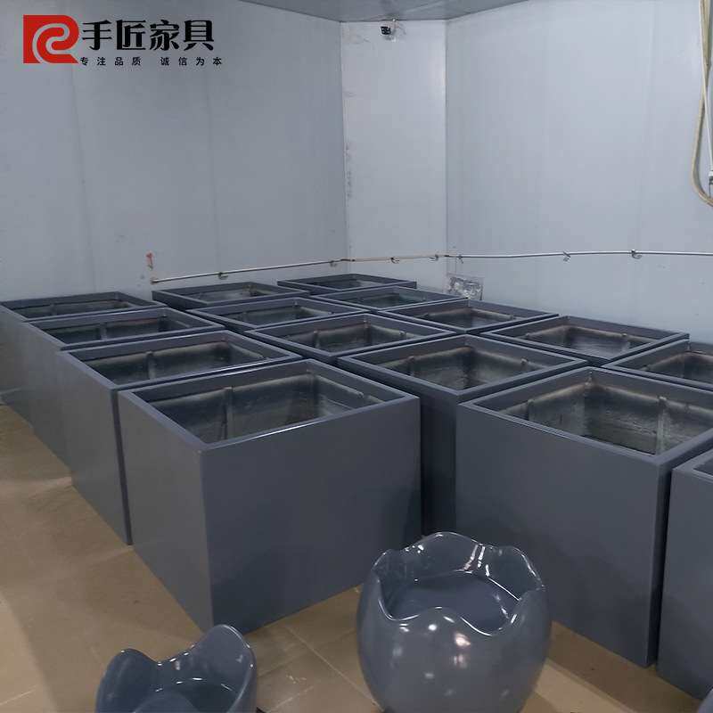 户外玻璃钢方形花箱大口径种树花缸落地式景观别墅酒店民宿种植盆