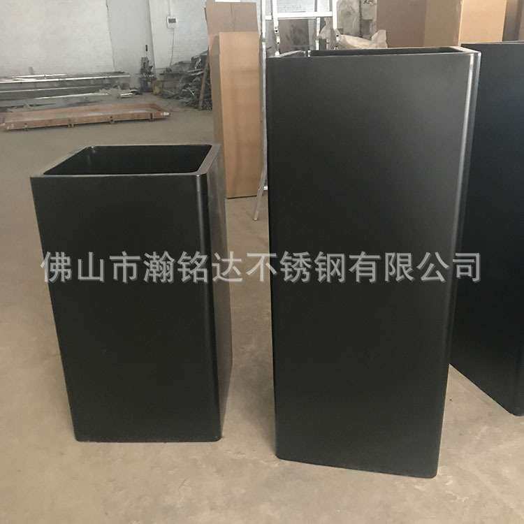 金属烤漆黑色花瓶KTV酒店软装摆放花盆架不锈钢香槟金花架商场