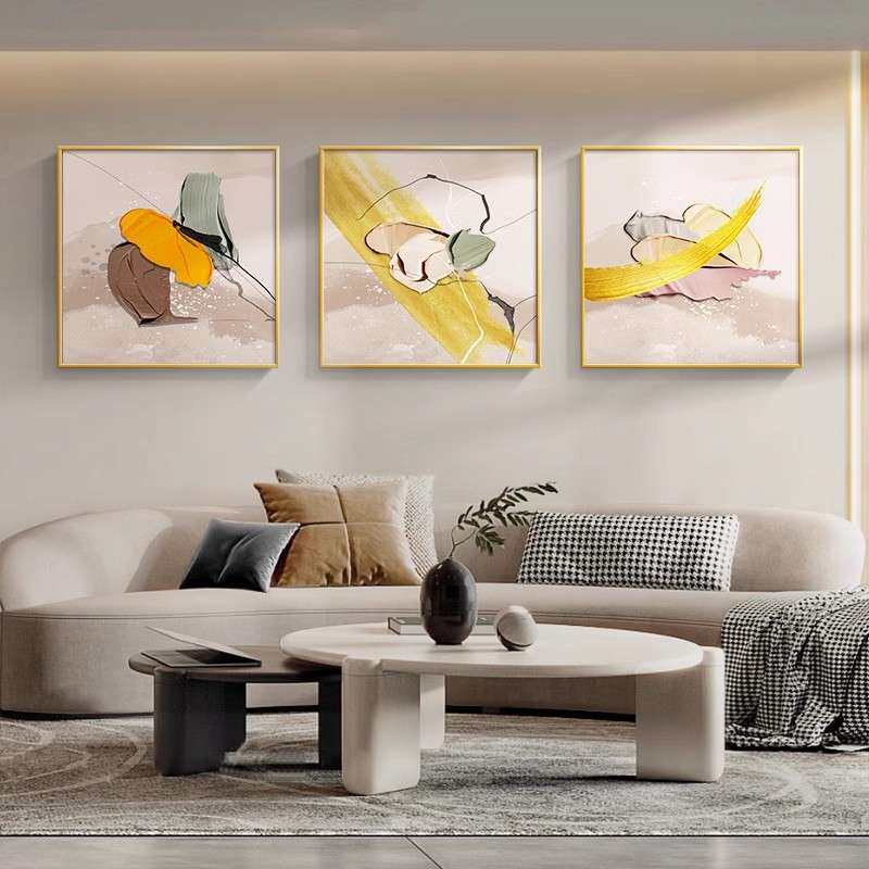 正方形厚肌理油画餐厅墙面装饰画抽象画卧室床头挂画大气客厅壁画