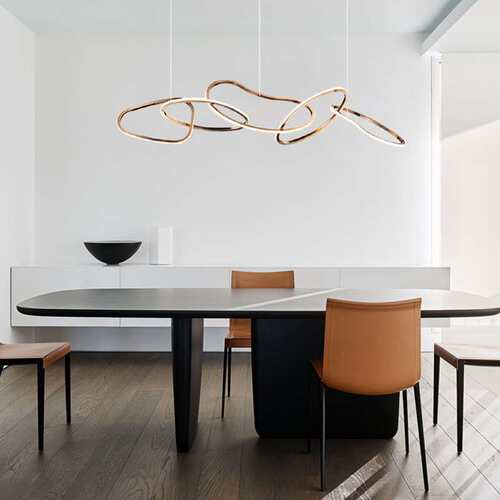 后现代客厅展厅北欧商场办公吧台餐厅前台设计师样板房环形吊灯具