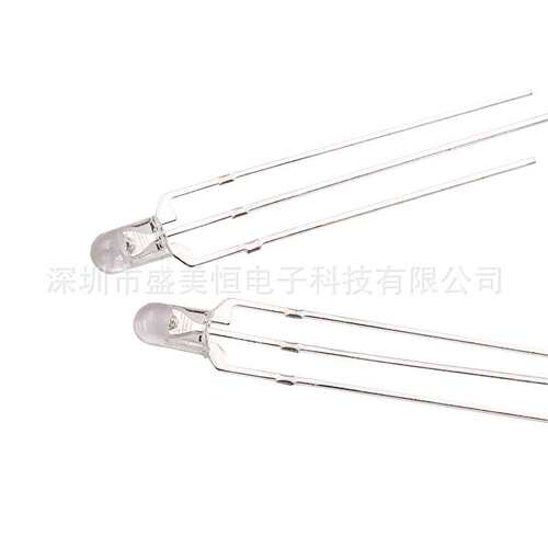 [双色]F3/3mm圆头雾状，透明（红蓝）共阴 直插LED发光二极管