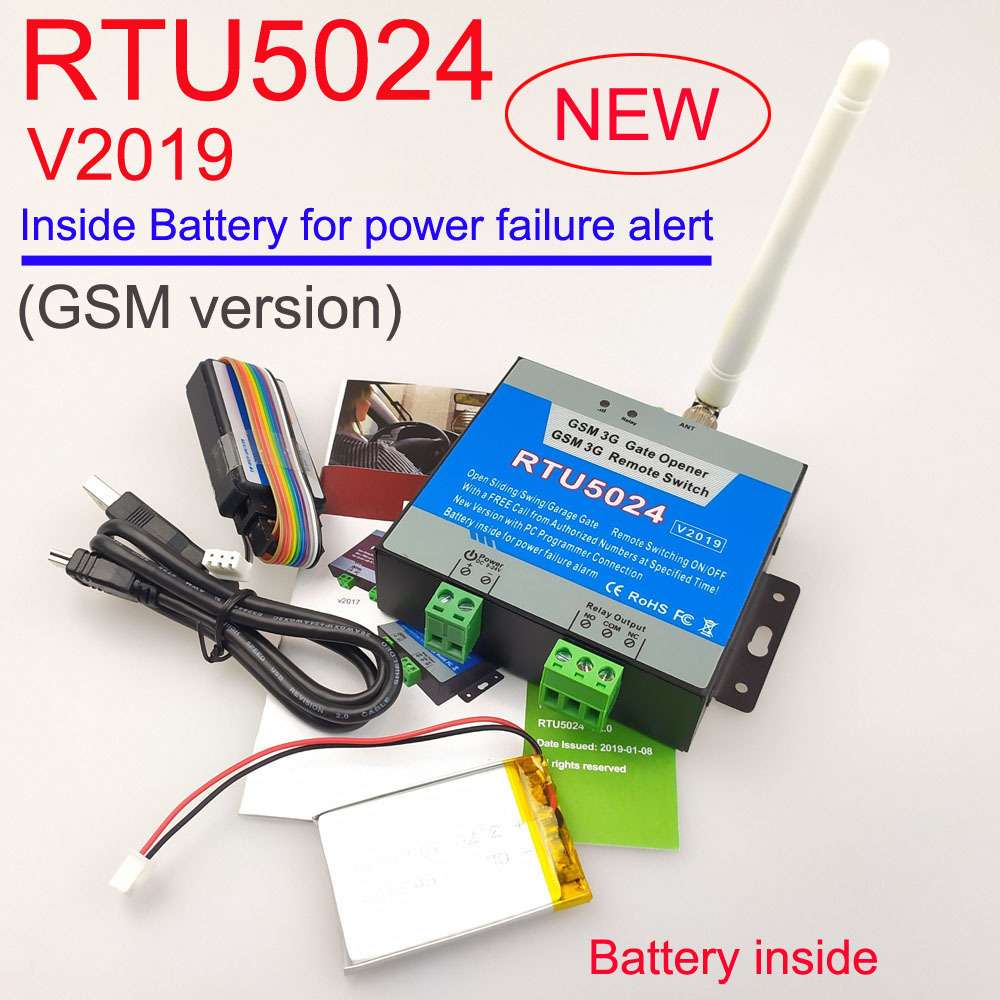 新版RTU5024 手机GSM遥控自动门,车库门,门禁控制器带掉电报警