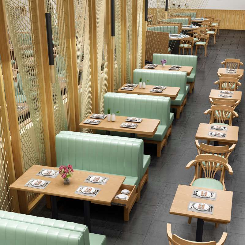 西餐厅甜品店桌椅咖啡厅奶茶店卡座沙发网红饭店餐馆组合