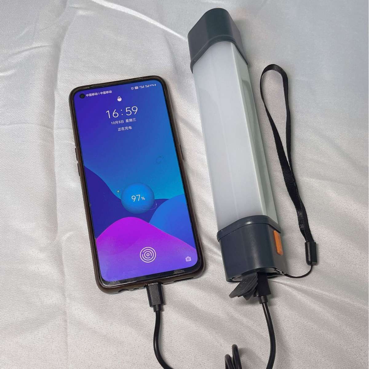 多功能磁吸LED工作灯挂钩挂绳6W/9W红蓝信号警示聚泛光调节