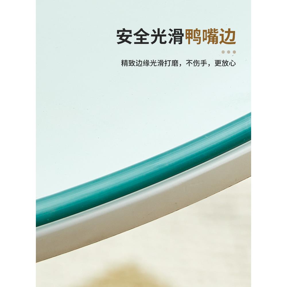 圆桌钢化玻璃桌面餐桌园台玻璃片定 制酒店大圆桌家用圆形台面防