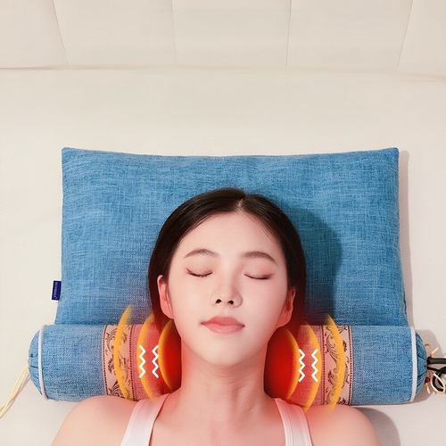 颈椎枕头护颈椎助睡眠睡觉专用艾草荞麦决明子圆柱热敷按摩枕