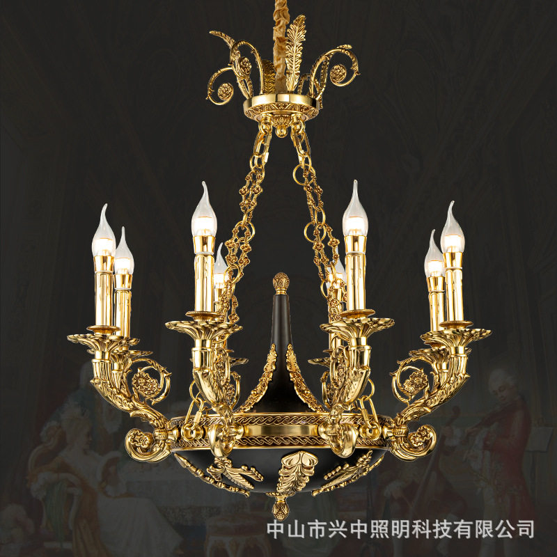 法式脱蜡全铜吊灯纯铜高端欧