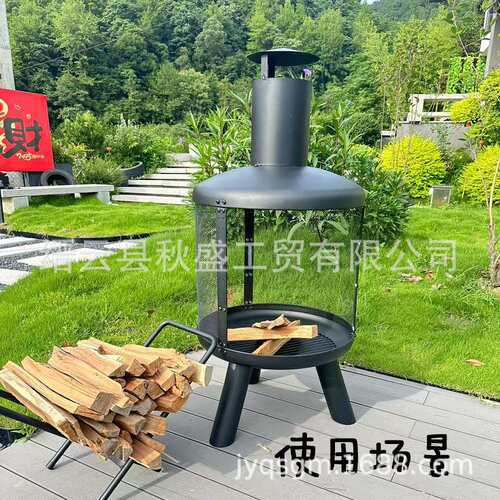 堆放架烧烤储木架壁炉放木头防潮欧便携式铁艺柴火架户外露营木柴