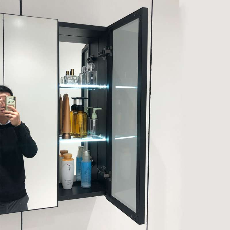通顶铝合金镜柜卫生间挂墙式 智能浴室防潮镜子收纳一体镜箱到顶