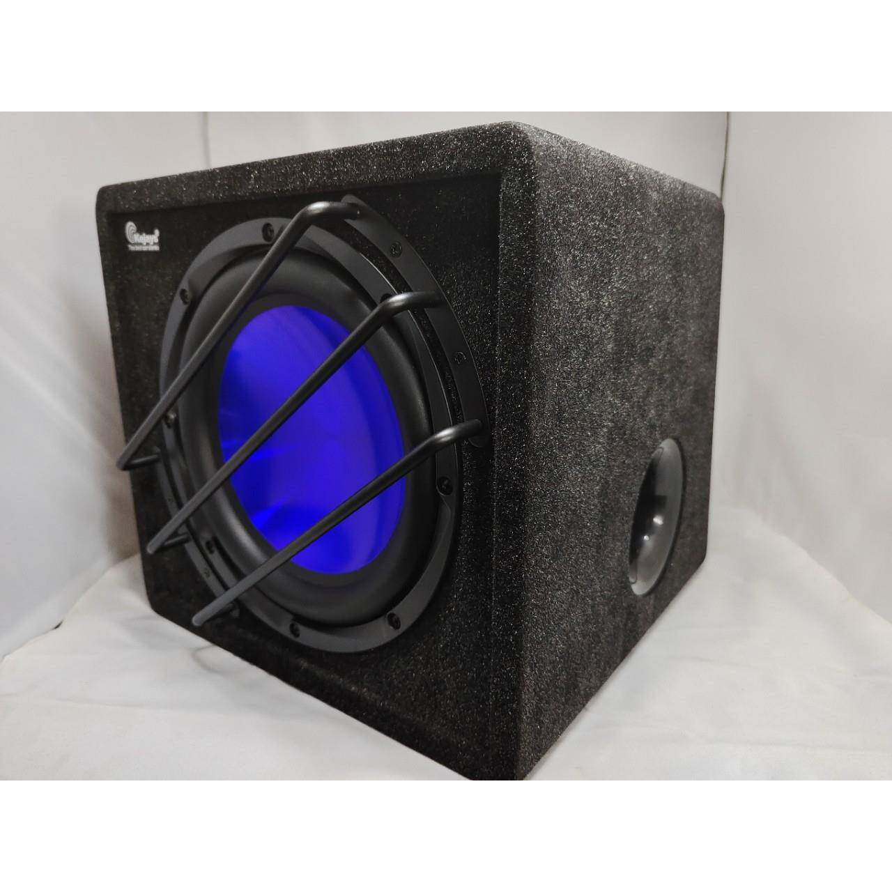 汽车低音炮10-12寸车载音响改装大功率12V有源木质音响重低音跨境