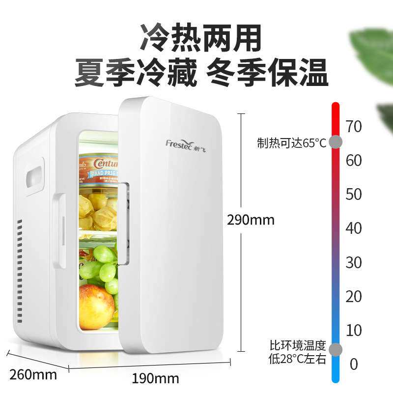 厂家供应8L车载冰箱小型迷你车家两用便携制冷冷暖房车省电电冰箱
