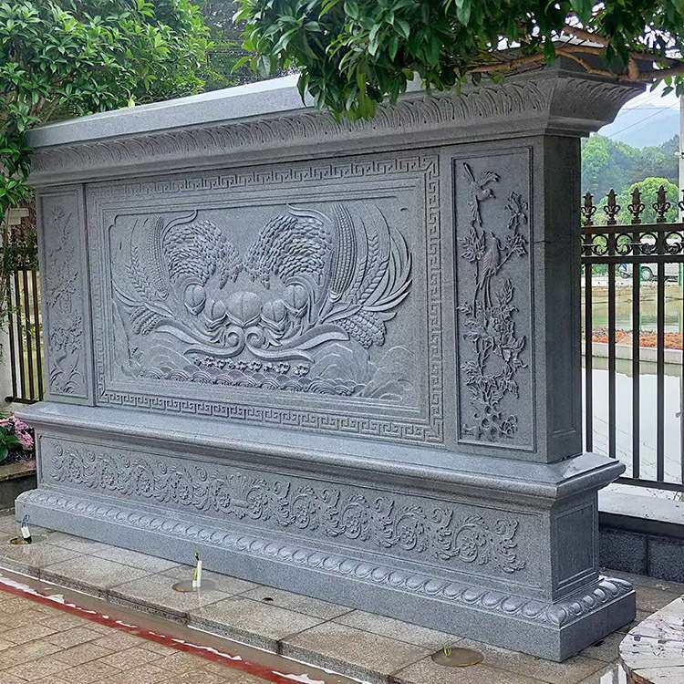 石雕影壁墙天然大理石照壁浮雕汉白玉壁画中式庭院别墅背景浮雕墙