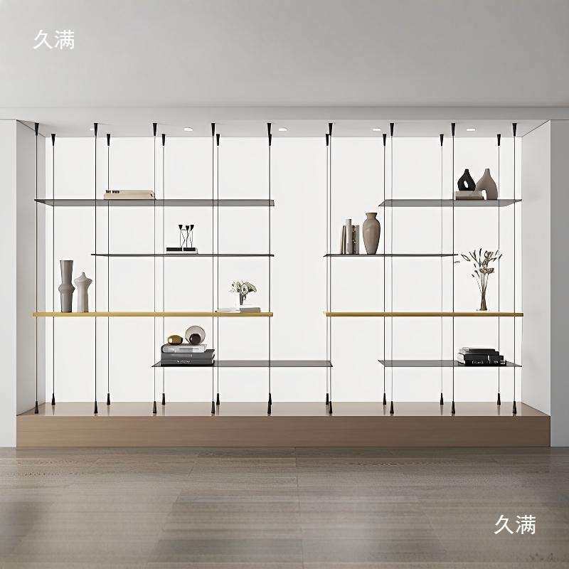 不锈钢层板书架铝板置物架铝合金展示柜吊柜吊架架子客厅金属