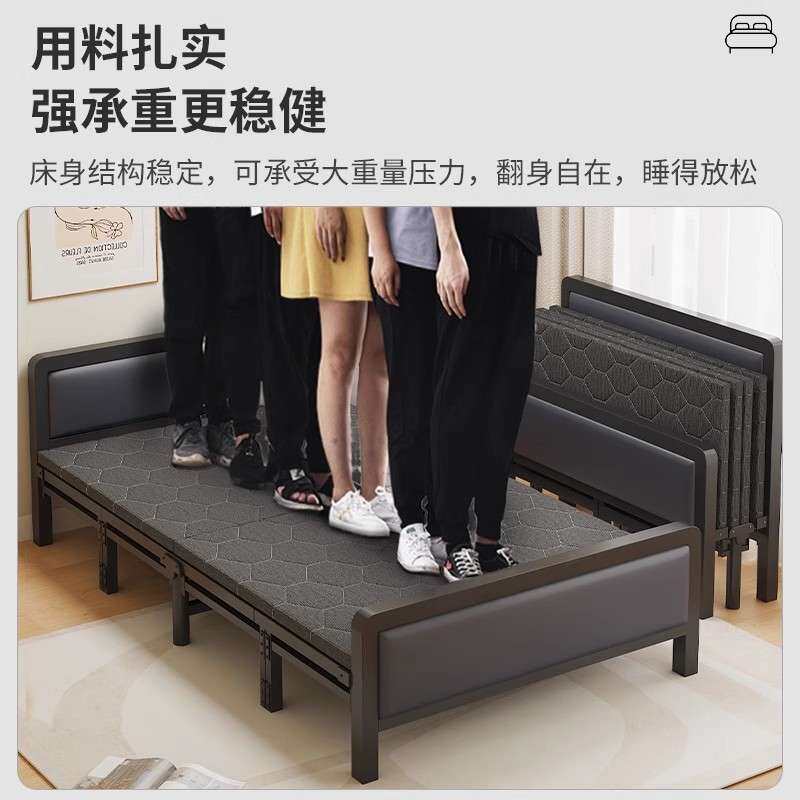 折叠沙发床两用家用卧室单人床小户型硬木床小床2025新款结实耐用