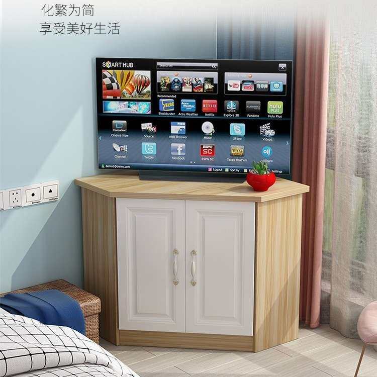 三角柜式置物架墙角单柜客厅转角电视收纳老式拐角矮地柜弧形卧室