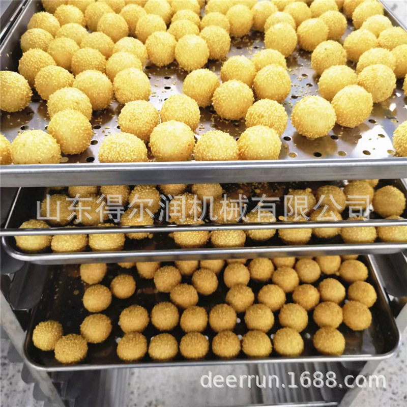 速冻香芋地瓜丸油炸机滚筒裹芝麻机器自动控温提升式清洗方便