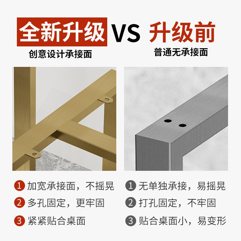 不锈钢拉丝桌腿支架餐桌吧台茶几会议电脑大板金属U书桌支撑脚定