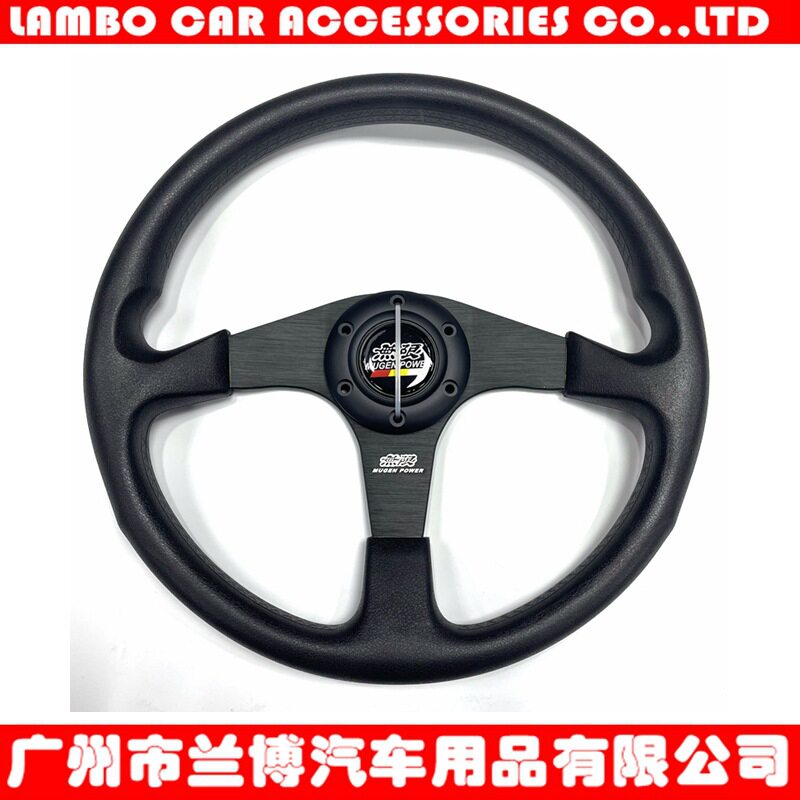 厂家直销新款仿赛车转向盘PU方向盘14寸改装方向盘350mm新款无限
