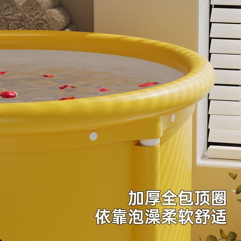 泡澡桶大人儿g童免安装可折叠浴桶全身加厚家用成人可坐圆形洗澡