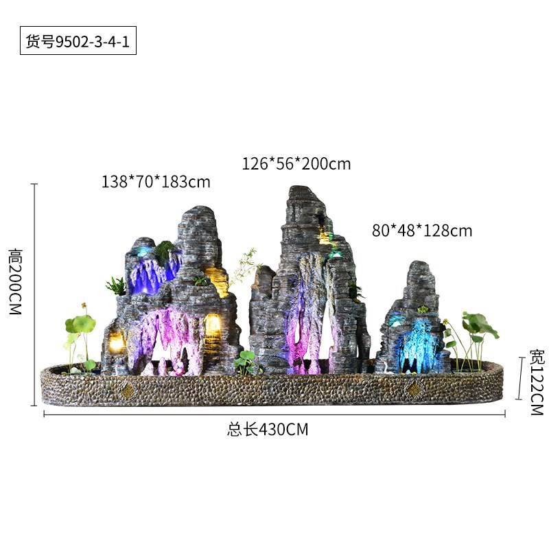 大型假山流水喷泉摆件别墅花园庭院户外阳台N鱼池装饰品办公室景