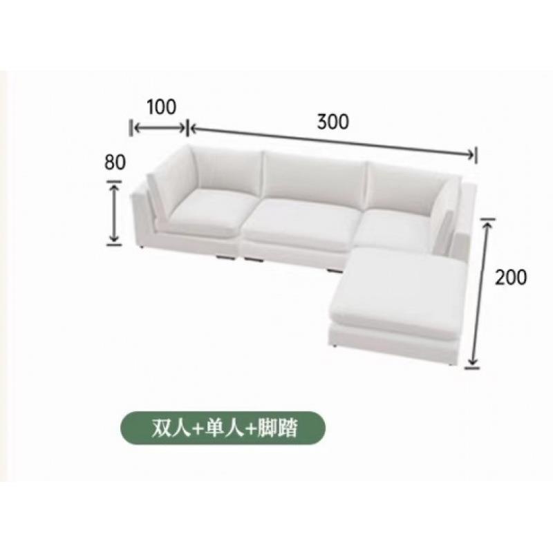 法式乡村复古棉麻布艺沙发现代客厅简约米白色小户型家用整装家具