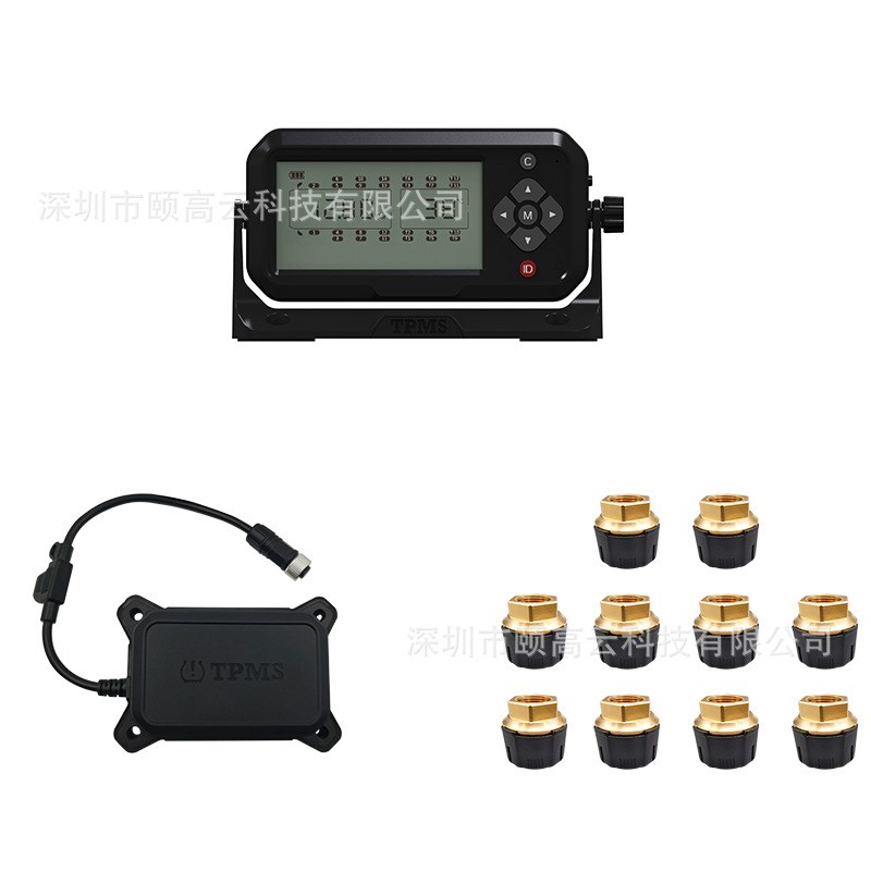 10轮 工程车/卡车 外置式OTR胎压监I测系统TPMS 支持自动换挂