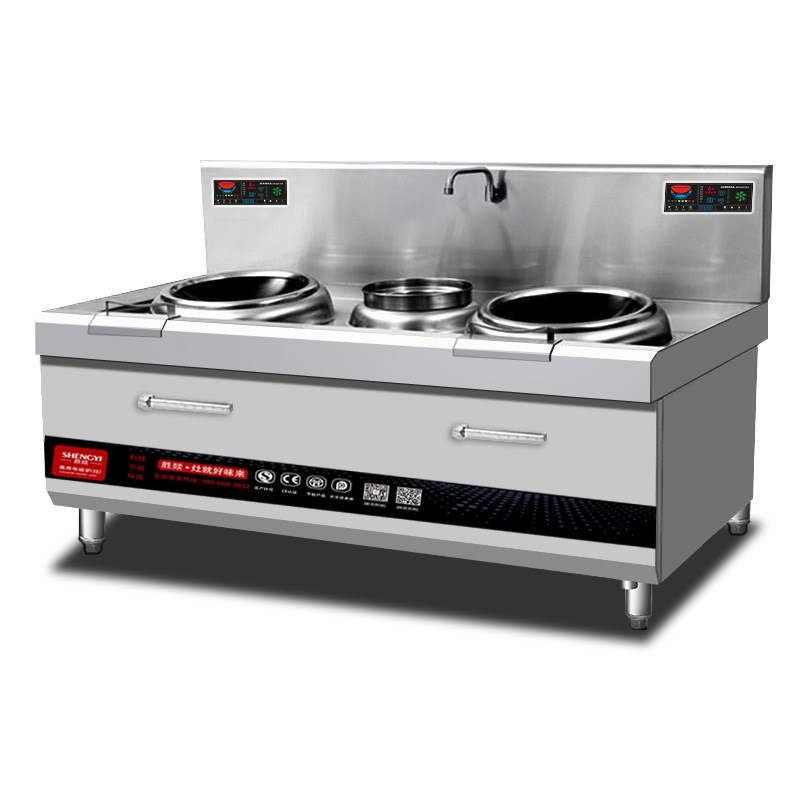 双头小炒炉 商用双眼电磁炉15KW电灶大功L率电磁炒灶双头酒店饭店