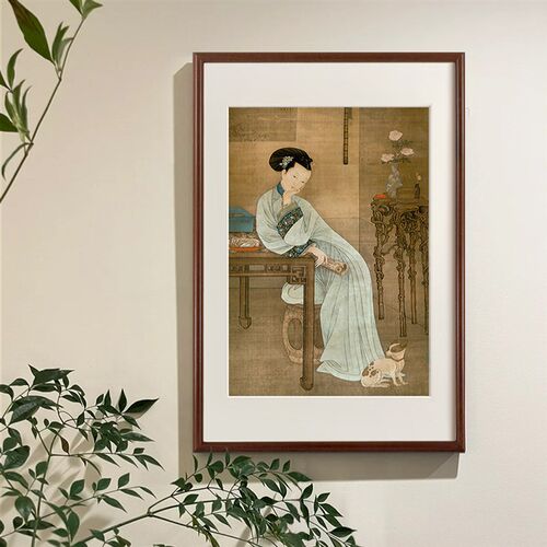 春阁倦读复古壁画东方古典美学装饰画客厅玄关卧室餐厅中古风挂画
