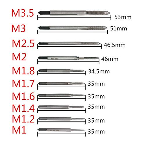 10PC微型丝锥 钟表迷你丝攻组合装 多规格10支塑料盒装M1-M3.5