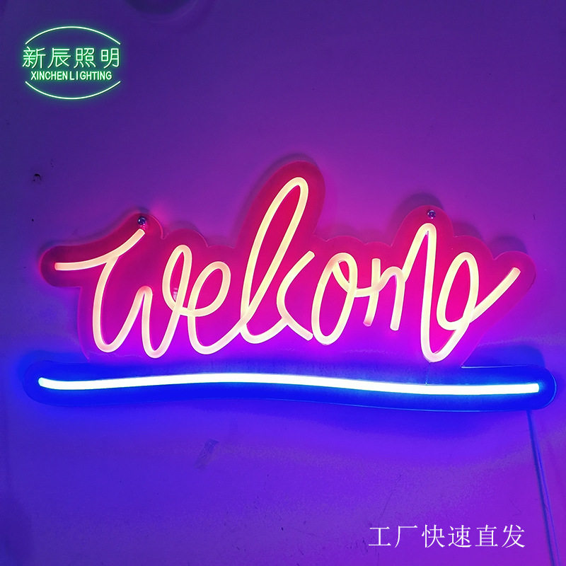 霓虹LED英文发光灯牌5VUSB可调