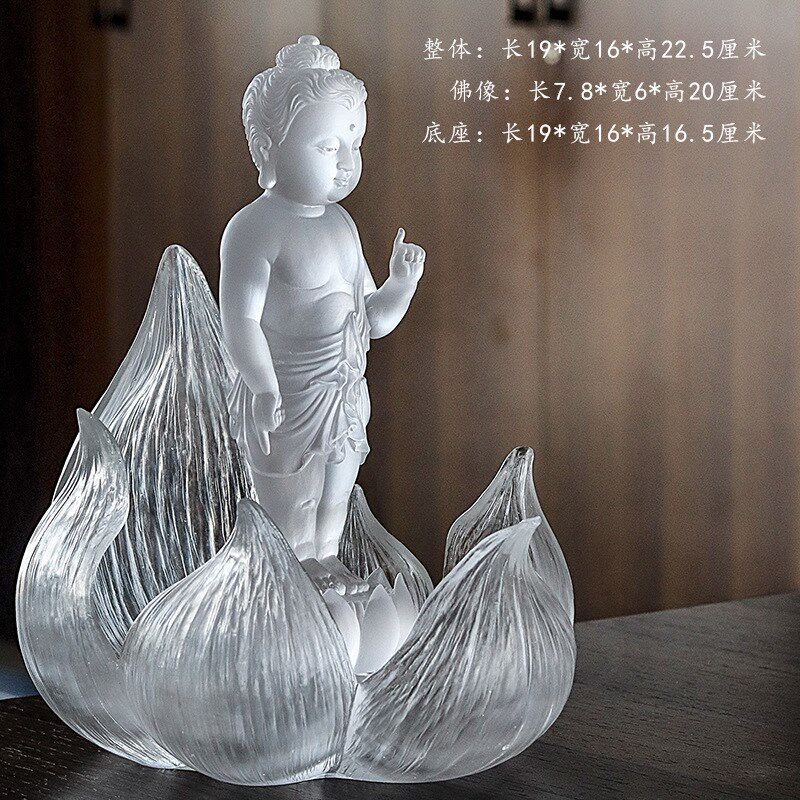古法琉璃太子佛浴佛盆套装家居摆件释迦牟尼佛浴佛节用品莲花供碗