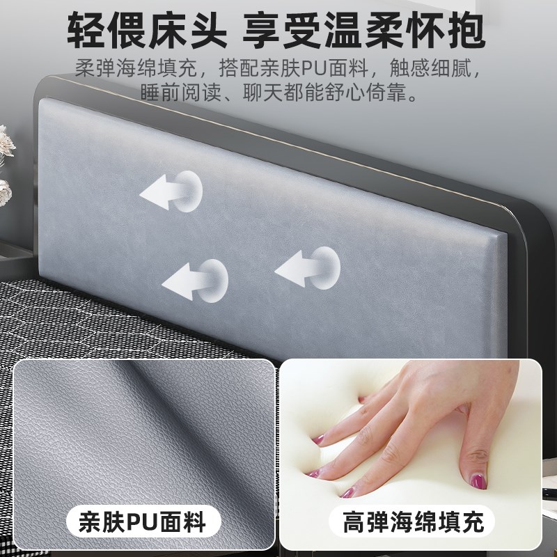 出租屋钢b架带床垫折叠床家用客房双人单人加厚加固高档床结实耐