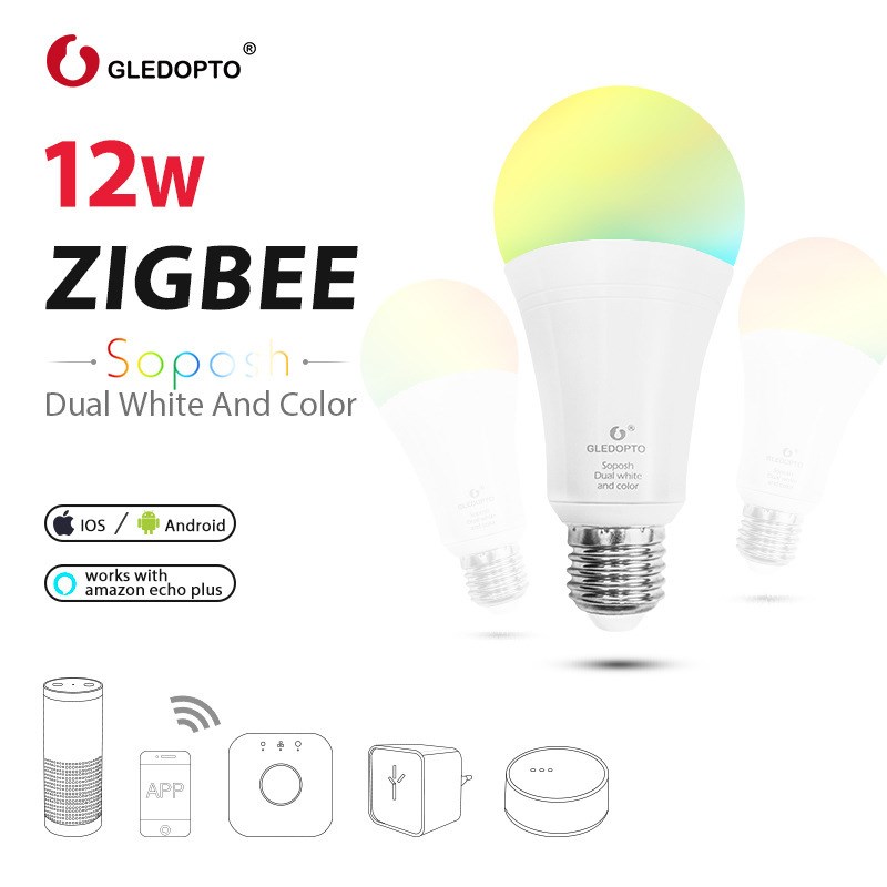 ZIGBEE ZLL 智能控制灯泡 LED RGBW/CW 全M彩控制 12W灯泡 E27灯