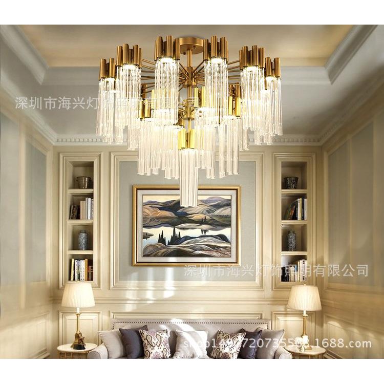 后现代客厅吊灯设计师创意水晶玻璃管灯简约北欧样板房餐厅灯