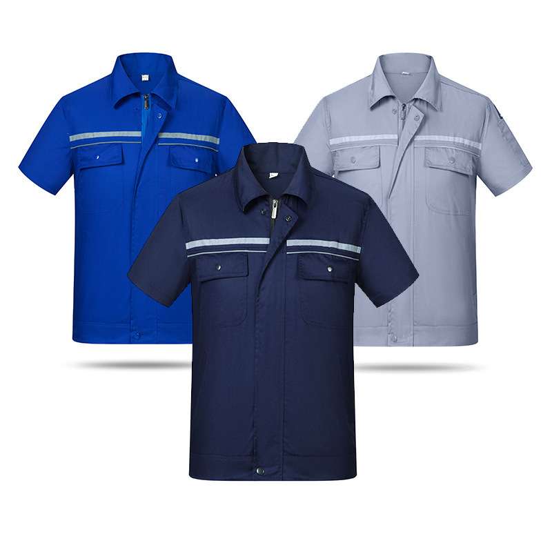 夏季防静电工作服短袖套装男女电力维修电子厂耐磨耐脏劳保服