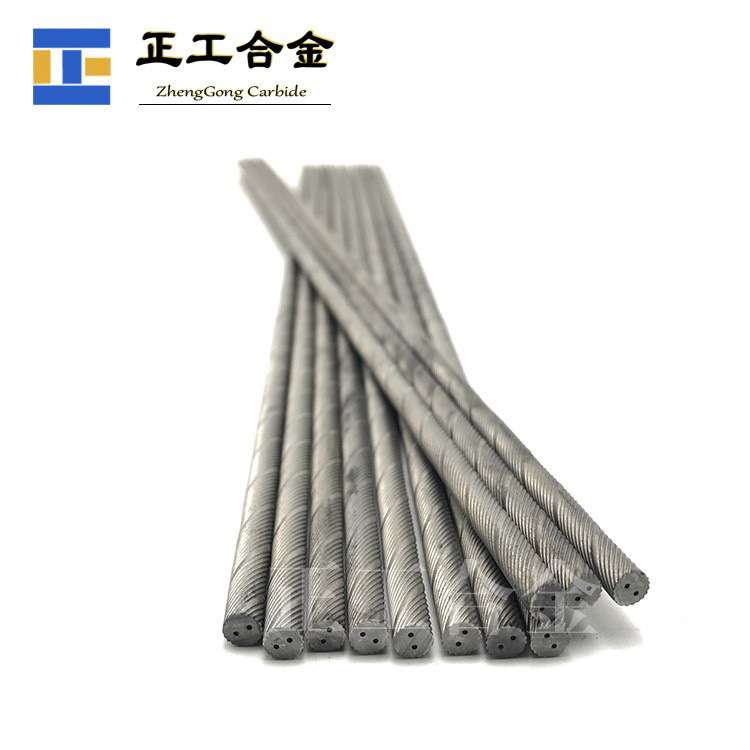 硬质合金双内冷螺旋孔棒直径4*330mm钨钢直孔毛坯棒碳化钨圆棒